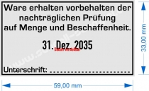 5474 Trodat Professional Wareneingangsstempel Prüfung auf Menge und Beschaffenheit