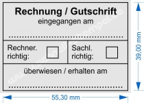 Stempel Rechung Gutschrift eingegangen am 5274