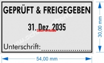 5460 Trodat GEPRÜFT und FREIGEGEBEN Unterschrift