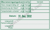 Stempel Wareneingangskontrolle Vermerk Menge Transportschaden • Trodat 54110