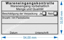 Stempel Wareneingangskontrolle Wareneingang vorbehaltlich Beschädigung der Verpackung • Trodat 5206