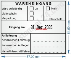 Stempel Wareneingang Anlieferung 54110