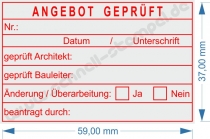 Stempel Angebot geprüft von Architekt und Bauleiter 5274