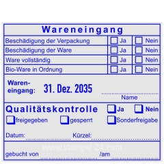 54120 Stempel Wareneingang Bioware in Ordnung