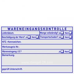 Stempel Wareneingangskontrolle DIN ISO 5211