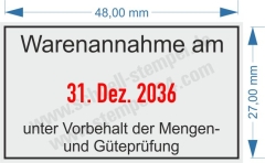 Stempel Warenannahme unter Vorbehalt Mengen und Güteprüfung • 5440