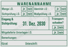 Stempel Warenannahme Sichtprüfung Maßprüfung • Trodat Professional 5480 •