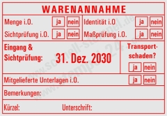 Stempel Warenannahme Sichtprüfung Maßprüfung • Trodat Professional 5480 •