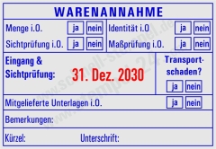 Stempel Warenannahme Sichtprüfung Maßprüfung • Trodat Professional 5480 •