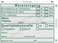 Stempel Wareneingang Qualitätskontrolle Sonderfreigabe 5211