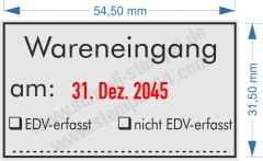 5460 Stempel Wareneingang am EDV erfasst EDV nicht erfasst