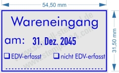 5460 Stempel Wareneingang am EDV erfasst EDV nicht erfasst