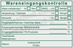 Wareneingangskontrolle MHD Sensorik Eingangstemperatur 5211