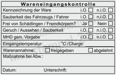 Stempel Warenannahme Lebensmittelkontrolle Charge • 5211