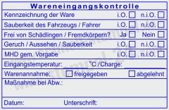 Stempel Warenannahme Lebensmittelkontrolle Charge • 5211