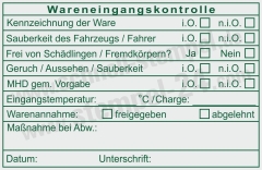 Stempel Warenannahme Lebensmittelkontrolle Charge • 5211