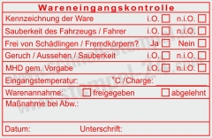 Stempel Warenannahme Lebensmittelkontrolle Charge • 5211