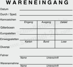 Stempel Wareneingang Gitterboxen Europaletten Einwegpaletten Diverse • 5212
