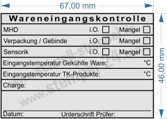 HACCP Kontrollstempel Wareneingang Temperaturprüfung Sensorik & Mindesthaltbarkeit  • 5208