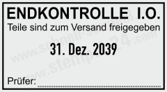 Stempel Endkontrolle In Ordnung Teile zum Versand freigegeben | 5460