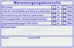 Stempel Warenkontrolle HACCP nach Grundsätzen und Hygieneanforderungen • 5211