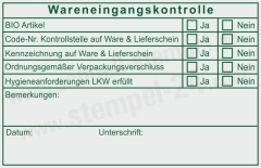 Stempel Warenkontrolle HACCP nach Grundsätzen und Hygieneanforderungen • 5211