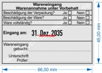 5480 Trodat Professional Stempel Wareneingang Warenannahme unter Vorbehalt, Ware vollständig, Ware beschädigt und beschädigung der Verpackung