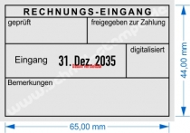 Kontierungsstempel Rechnung Eingang geprüft freigegeben verstellbar Bemerkung digitalisiert • 5480