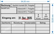 54110 Trodat Professional Rechnungskontrolle Einkauf, Sachkonto, Bestellung, Kostenstelle, Betrag