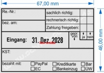 Stempel Rechnung bezahlt am bezahlt mit PayPal Kreditkarte Bar EC Bankeinzug Überweisung • 5480