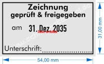 5460 Trodat Zeichnung geprüft und freigegeben Unterschrift