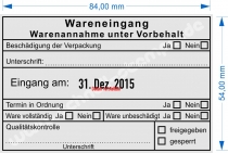 Wareneingangsstempel Termin 54110