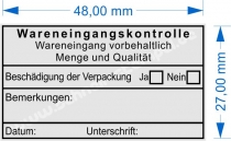 4929 Trodat Printy Wareneingangskontrolle-Wareneingang vorbehaltlich Menge und Qualität- Beschädigung der Verpackung