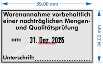 5474 Trodat Professional Warenannahme vorbehaltlich einer nachträglichen Mengen- und Qualitätsprüfung