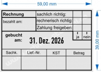 5474 Trodat Professional Rechnung Zahlung freigegeben Sachkonto-Lieferantennummer-Kostenstelle-Betrag