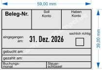 5474 Trodat Professional Buchungsstempel Beleg-Nummer Soll-Konto Haben-Konto gebucht