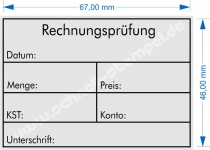 Kontierungsstempel Rechnungsprüfung Menge Preis Kostenstelle Konto Unterschrift • Trodat 5208