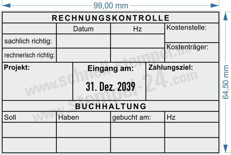 Muster Kontierungsstempel Rechnungskontrolle Buchung