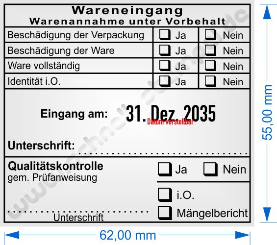 Stempel-Warenannahme-unter-Vorbehalt-Qualitaetskontrolle-gemaess-Pruefanweisung-Trodat-54110