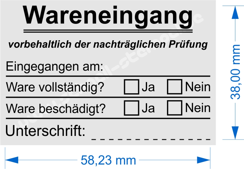 Stempel Wareneingangskontrolle Gastronomie