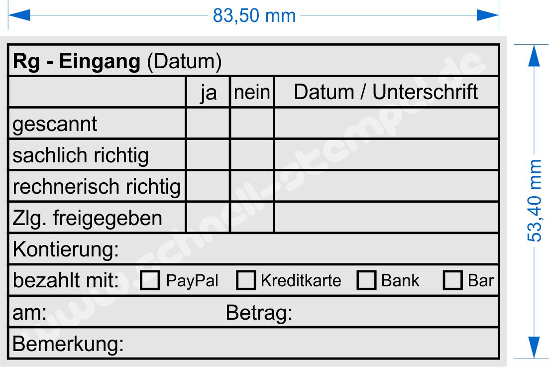 Buchungsstempel Rechnungstempel Eingang Buchungsstempel Rechnungstempel Eingang