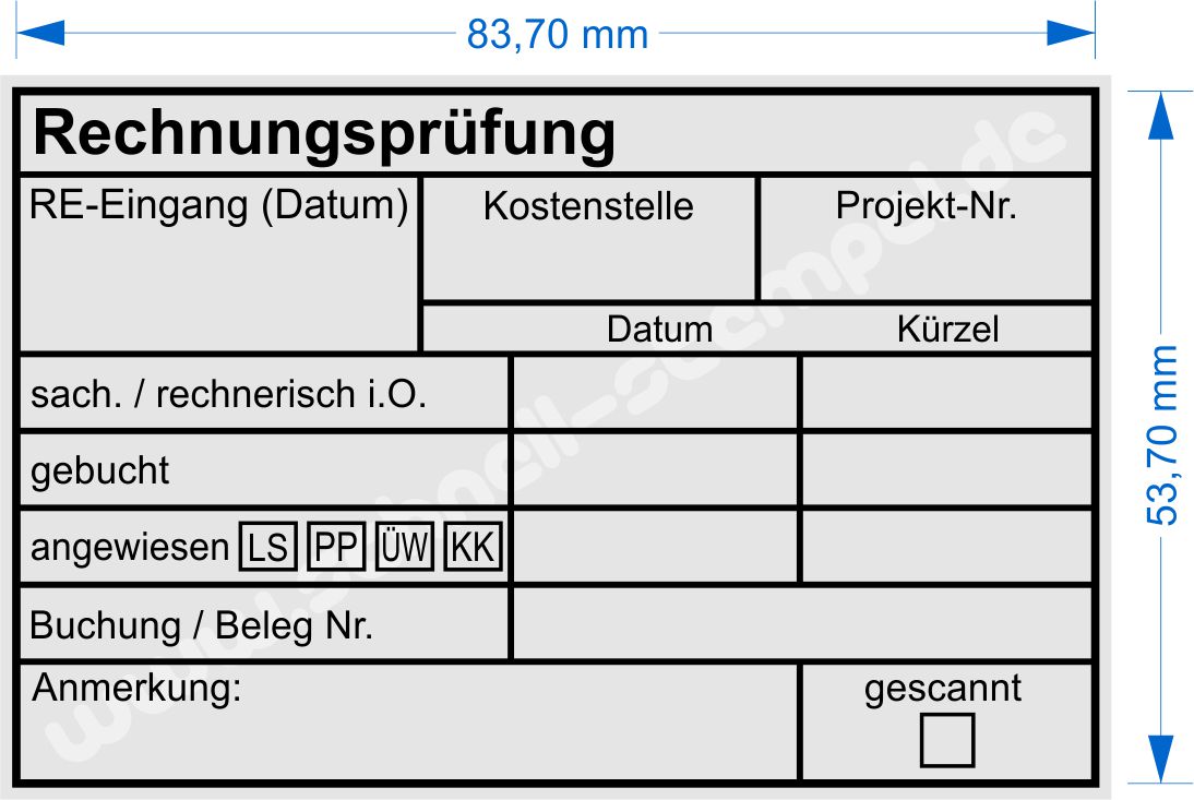 Muster Kontierungsstempel-Buchhaltungsstempel