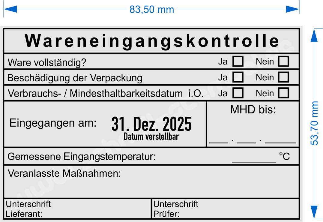 Trodat Professional 54110 Wareneingangskontrolle Mindesthaltbarkeitsdaum in ordnung