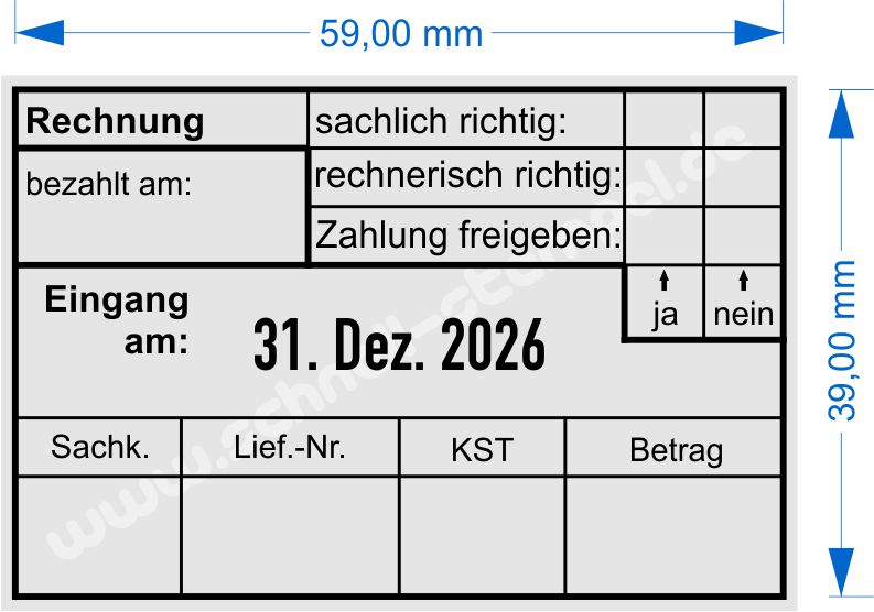 Stempel_Rechnung_sachlich_richtig_bezahlt_am_rechnerisch_richtig_Zahlung_freigegeben_Eingang_am_Datum_verstellbar_Sachkonto_Lief.-Nr_KST_Betrag