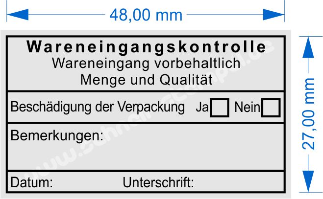 Stempel Wareneingangskontrolle