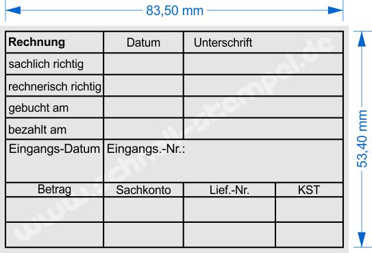 Muster Rechnungsstempel Eingangsnummer