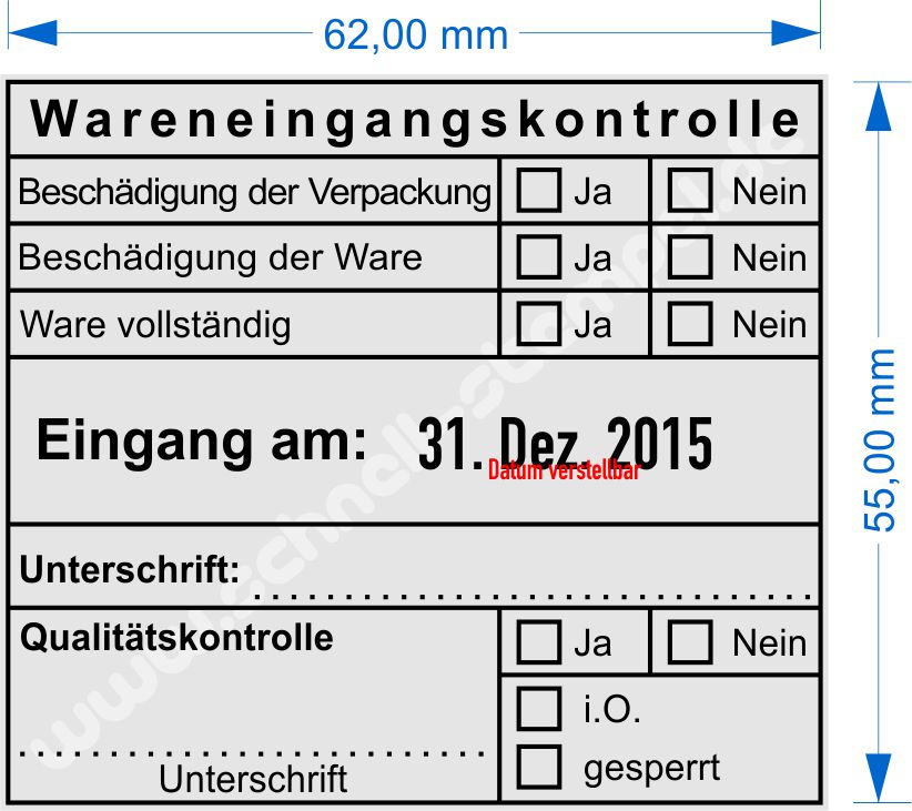 Muster Wareneingangsstempel 2 