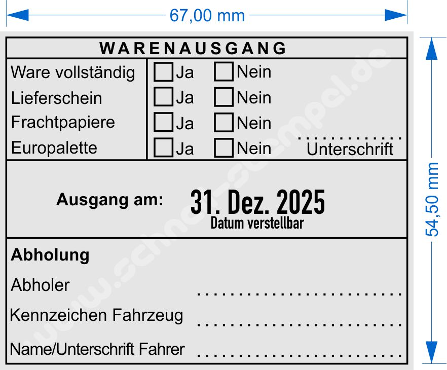 Stempel_Kontrollstempel-Warenausgang_Ware-vollständig_Lieferschein_Frachtpapiere_Europalette_Einwegpalette_Anzahl-Packstücke