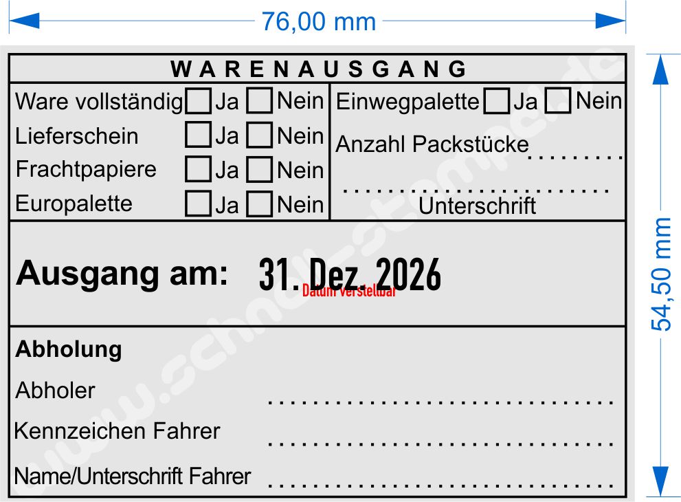 Warenausgangsstempel Lieferschein Frachtpapiere