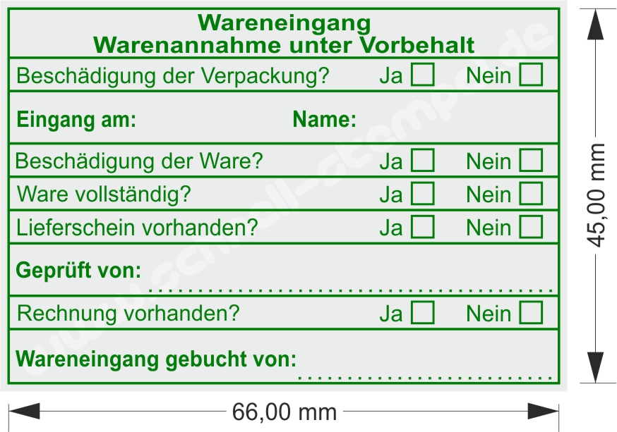 Stempelabdruch grün Wareneingang gebucht von Stempelabdruch grün Wareneingang gebucht von